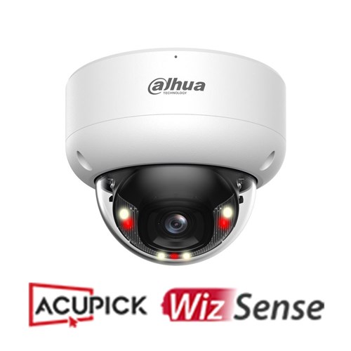 Dahua WizSense Series 8MP Dome Network Camera with 2.8mm Fixed Lens, AcuPick Technology and White Light LED, IP67 - DH-IPC-HDBW3867E-AS-IL-ANZ