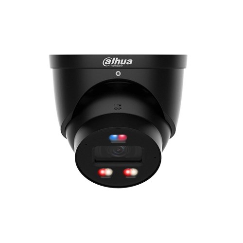 Dahua WizSense Series 6MP Black TiOC Pro 3.0 Active Deterrence Eyeball Network Camera with 2.8mm Fixed Lens, WizColor Technology, IP67 - DH-IPC-HDW3649H-AS-PV-PRO-BLK