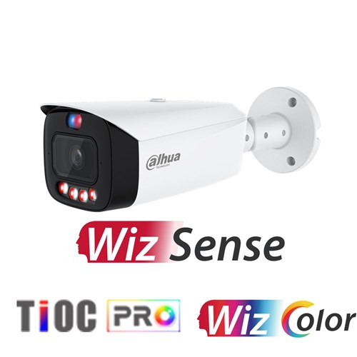Dahua WizSense Series 6MP TiOC Pro 3.0 Active Deterrence Bullet Network Camera with 2.8mm Fixed Lens, WizColor Technology, IP67 - DH-IPC-HFW3649T1-AS-PV-PRO-ANZ