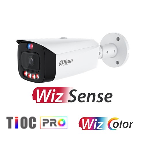 Dahua WizSense Series 8MP TiOC Pro 3.0 Active Deterrence Bullet Network Camera with 2.8mm Fixed Lens, WizColor Technology, IP67 - DH-IPC-HFW3849T1-AS-PV-PRO-ANZ