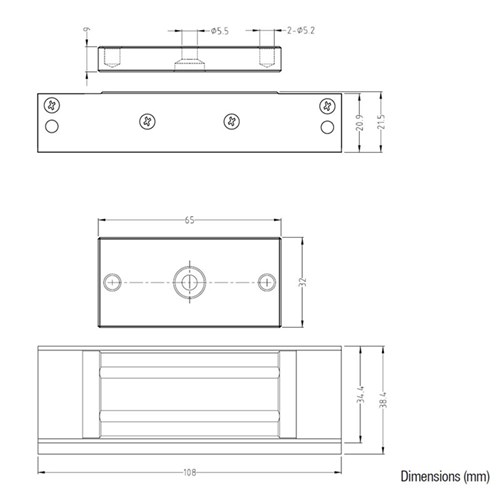 LOX Single Mini Surface Mount Electro Magnetic Lock 75kg - CCW15S