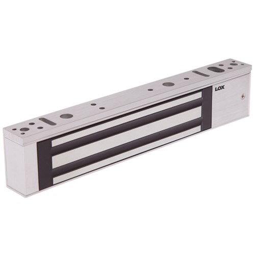 LOX Single Electro Magnetic Lock Slimline 280kg Monitored includes Anti-Tamper Plate - EM3500M