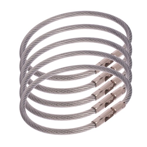 Lucky Line Flex-O-Lock Cable Ring 127mm Nylon Coated Steel in Clear Pack of 5 - 711005