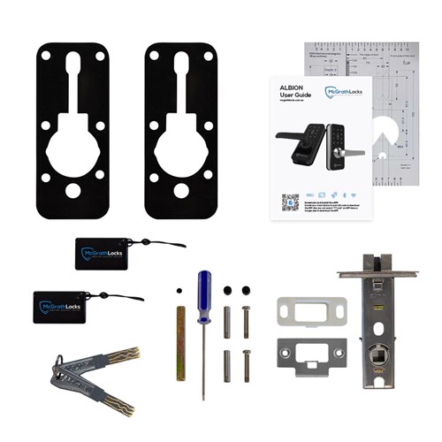 McGrath Albion Digital Lock, Satin Nickel Finish with 60mm Backset Tubular Latch