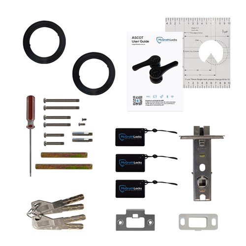 McGrath Ascot Digital Lock, Double Sided to suit Gate Installation, IP66 rating, Black Finish with 60mm Backset Tubular Latch