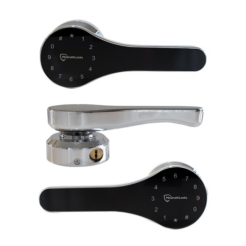 McGrath Ascot Digital Lock, Double Sided to suit Gate Installation, IP66 Rating, Polished Chrome Finish with 60mm Tubular Latch