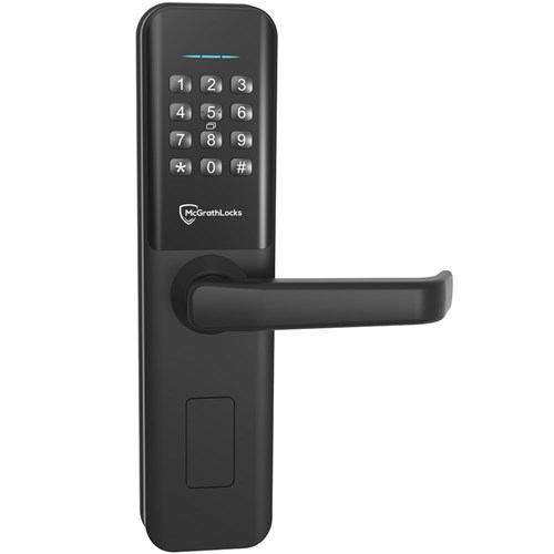 McGrath Bardon Digital Lock With Raised Buttons and DDA Compliant Handles, Black Finish, Mortice Lock Not Included