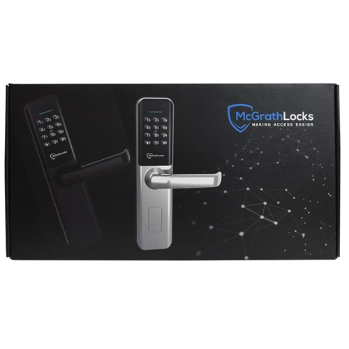 McGrath Bardon Digital Lock With Raised Buttons and DDA Compliant Handles, Black Finish, Mortice Lock Not Included
