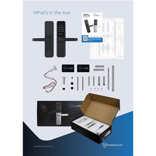 McGrath Bardon Digital Lock With Raised Buttons and DDA Compliant Handles, Satin Nickel Finish, Mortice Lock Not Included