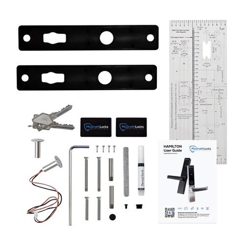 McGrath Hamilton Digital Lock With DDA Compliant Handles And 2 hour Fire Rating, Black Finish with 60/70mm Adjustable Latch