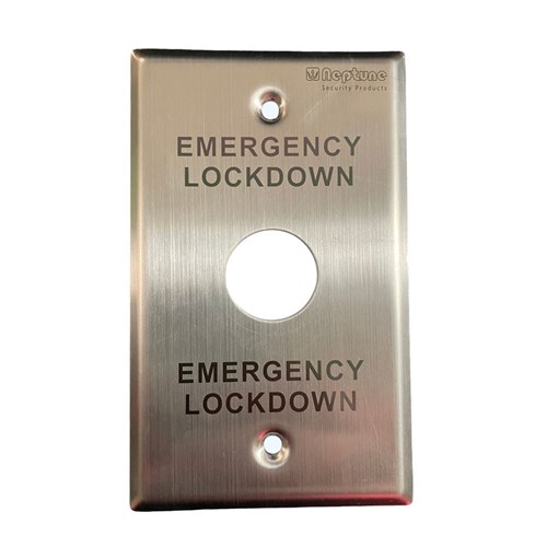 Neptune EMERGENCY LOCKDOWN Plate Only ANSI 0.9mm Stainless Steel - NEELABP