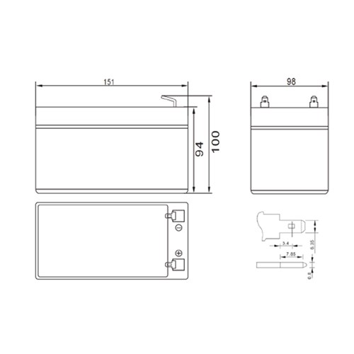 12 Volt 12Ah Battery Valve Regulated Lead-Acid Battery