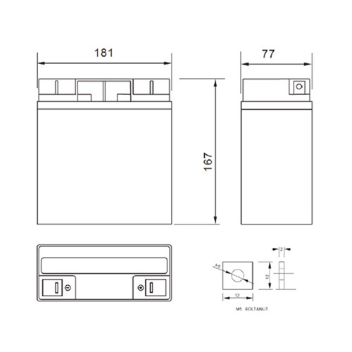 12 Volt 18Ah Battery Valve Regulated Lead-Acid Battery