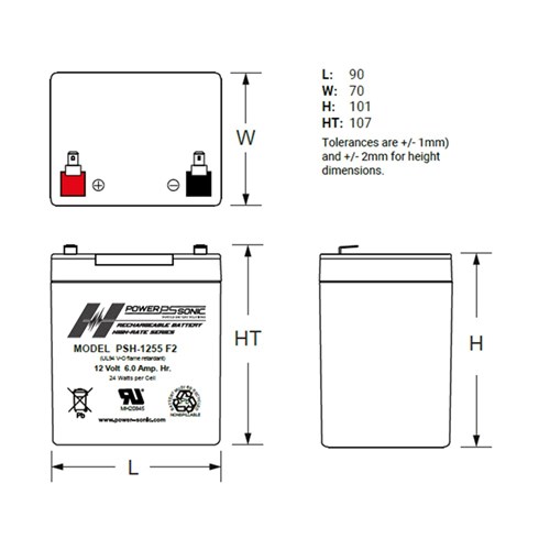 12 Volt  5.5Ah Battery Valve Regulated Lead-Acid Battery