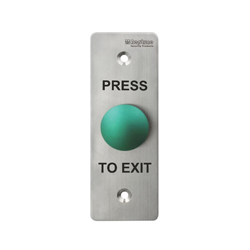 Neptune Press to Exit,Mullion,IP65,NO/NC/C,1.7mm SS,Mushroom,Green