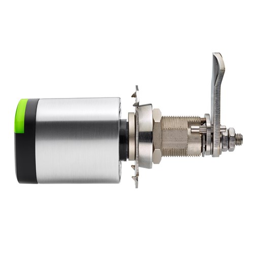 SALTO NEO, Cam Lock Cylinder, Mifare, BLE + HSE, 19mm, Satin Chrome, 1-15mm Door, Black Reader, (Indoor)