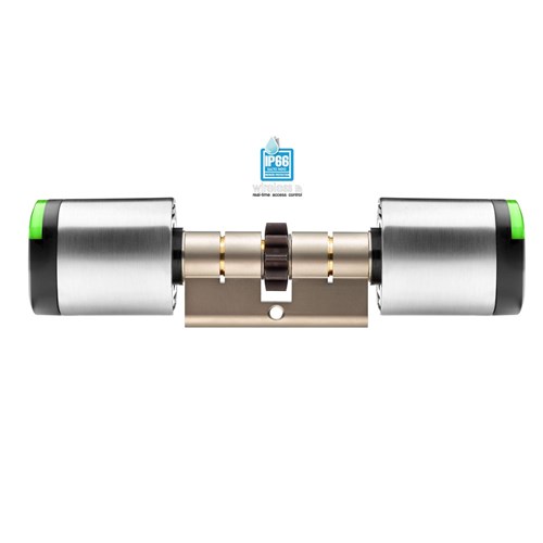 SALTO NEO, Euro Cylinder, Mifare, BLE + HSE, 30 x 30mm, Satin Chrome, G Cam, Black Reader, (IP66)