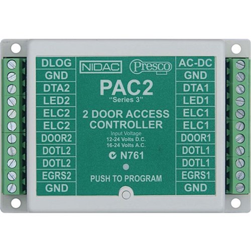 Nidac Presco Series PAC2 Two Door Access Controller with up to 800 Users - NPO-PAC2