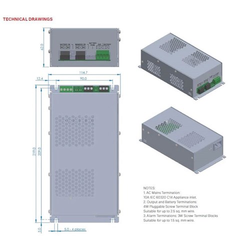 Powerbox MKII Series 13.8VDC 7Amp Power Supply with Battery Charging, AC Fail and Low Battery Monitoring - PBB2S-13-7 MKII