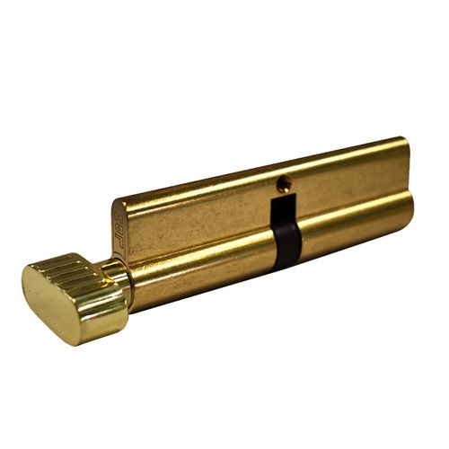 PROTECTOR Euro Single Cylinder and Turn with Fixed Cam LW4 Profile KD Polished Brass 110mm - PCT110-5P-KD-PB