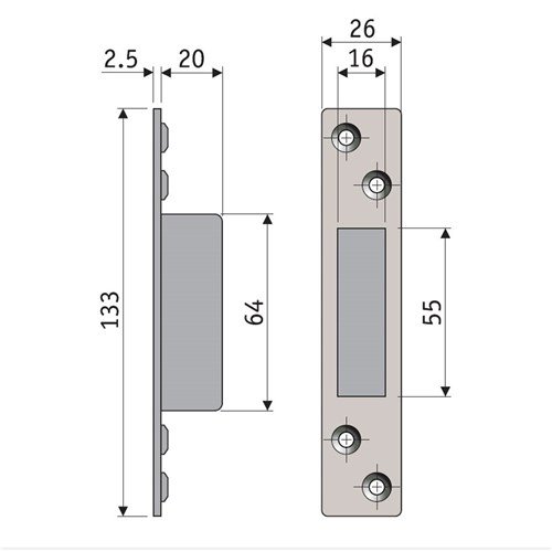 PROTECTOR 701 Series Accessory Pack Face & Strike Plate with screws SSS - 731-791-ACCP-SSF