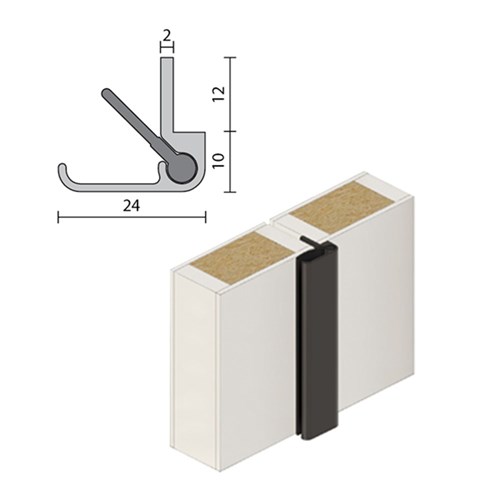 Raven RP16Si 2250mm Astragal Seal Black - A16SIBK2250