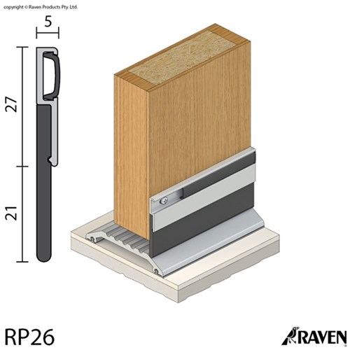 Raven RP26 1000mm Door Bottom Sweep Seal CA - A26C1000
