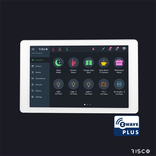 RISCO RisControl Alarm and Smart Home Controller Touchscreen Keypad with Z-Wave Gateway - RP432KPTZAUA