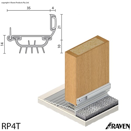 Raven RP4T 1000mm Storm Proof Door Bottom Seal Top Only CA - A4TC1000