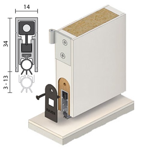 Raven RP8Si 820mm Auto Bottom Seal for Morticed Mount Black - A8SIBK32