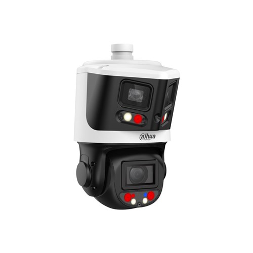 Dahua X-Spans Series Twin TiOC 4MP PTZ and 2x4MP Duo Panoramic Network Camera, 10x Optical Zoom with Starlight Technology, IP66 - DH-SDT3E410-8P-MB-A-PV1