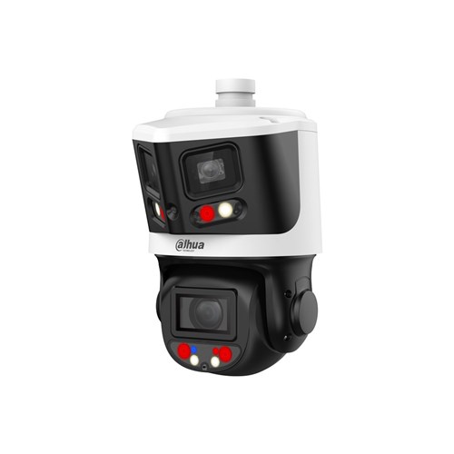Dahua X-Spans Series Twin TiOC 4MP PTZ and 2x4MP Duo Panoramic Network Camera, 10x Optical Zoom with Starlight Technology, IP66 - DH-SDT3E410-8P-MB-A-PV1