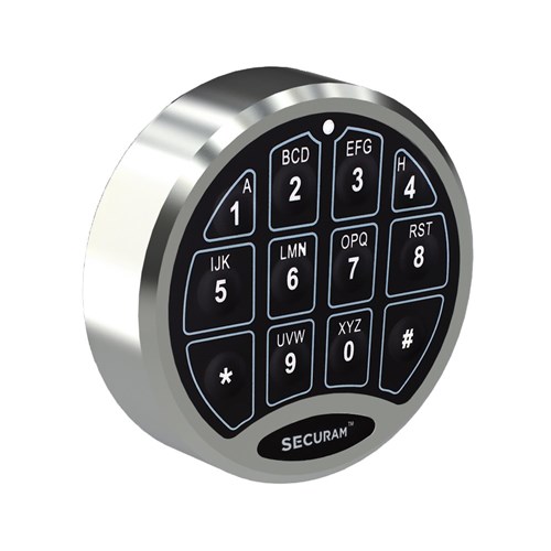 Securam SafeLogic C10 Basic D-Drive Keypad Chrome with Spindle Chrome - EM-1701A-R-C10-CCH