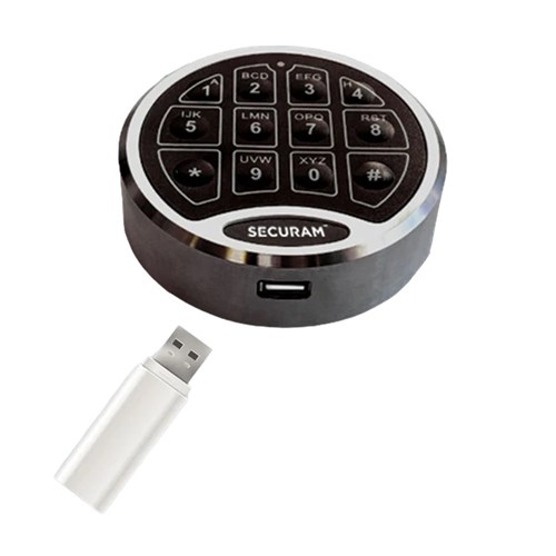 Securam SafeLogic C10 Basic D-Drive Keypad Chrome with Spindle Chrome - EM-1701A-R-C10-CCH