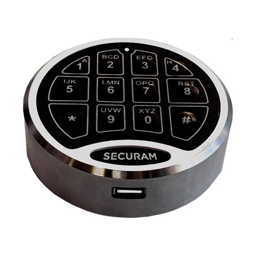 Securam SafeLogic C10 Basic D-Drive Keypad Chrome with Spindle Chrome - EM-1701A-R-C10-CCH
