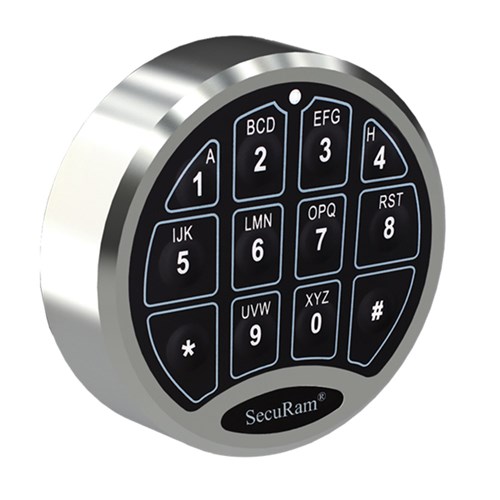 Securam SafeLogic Basic D-Drive Keypad with Spindle Chrome - EM-1701A-R-CCH