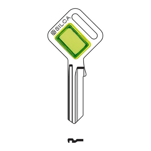 Silca Taggy LW4 Key Blank with Customisable Plastic Head Green Insert Pack of 10