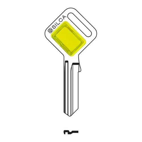 Silca Taggy LW4 Key Blank with Customisable Plastic Head Yellow Insert Pack of 10
