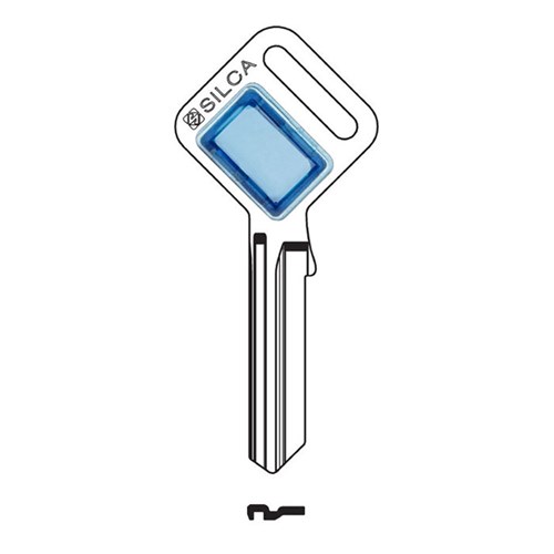 Silca Taggy LW5 Key Blank with Customisable Plastic Head Blue Insert Pack of 10