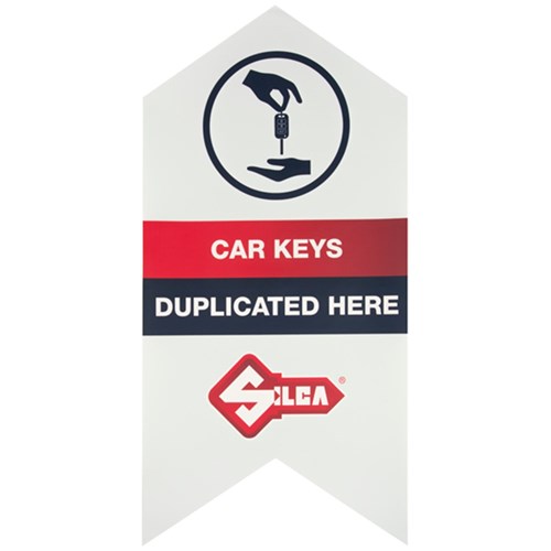 SILCA CAR KEY FLOOR STICKER (WHITE)