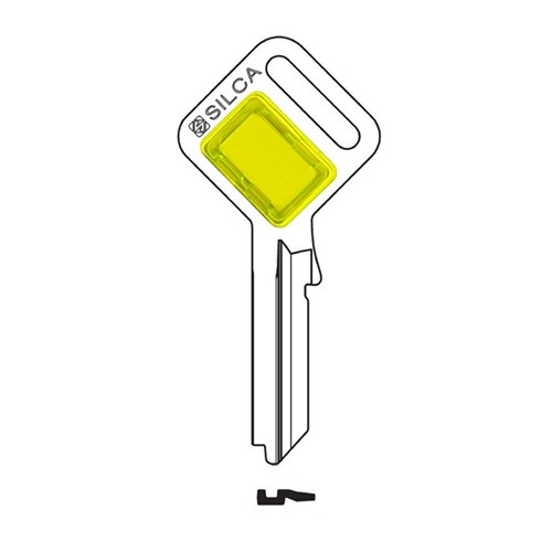 Silca Taggy TE2X Key Blank with Customisable Plastic Head Yellow Insert Pack of 10