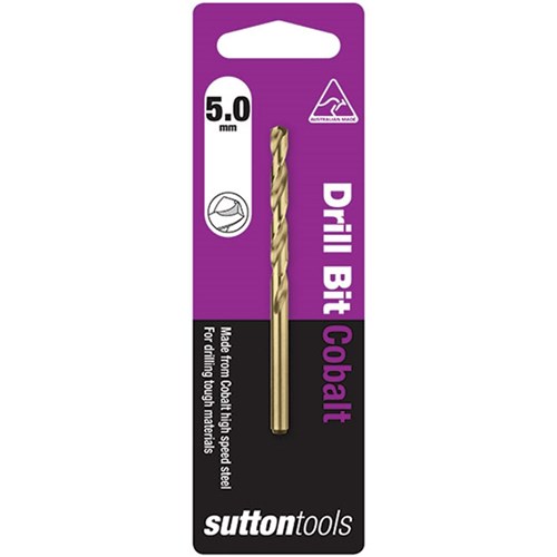 Sutton Heavy Duty Cobalt Alloy Drill Bit, 5.0mm Diameter - D1080500