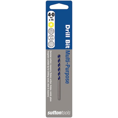 Sutton Multipurpose Drill Bit, 4.0mm Diameter - D6100400