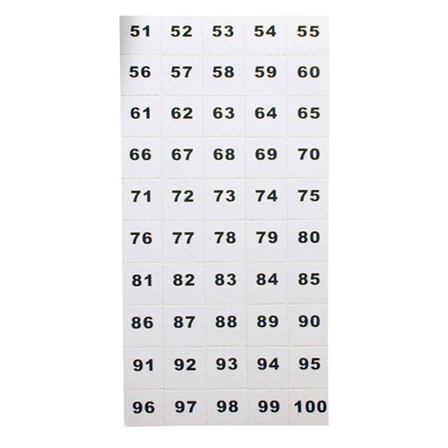 TELKEE PERF NUMBER SHEET 51-100
