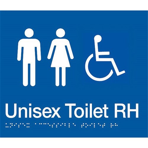 TTSM SIGN UNISEX DISABLED   TOILET RH TRANSFER WHT/BLU