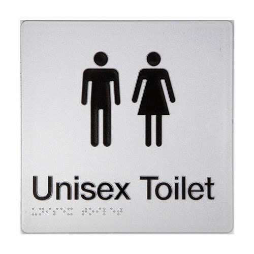 TTSM SIGN MALE/FEMALE TOILET  BLK/SIL