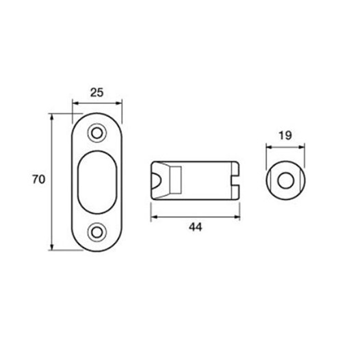 YALE HINGE BOLT V-WS12-2-WE Pkt=2